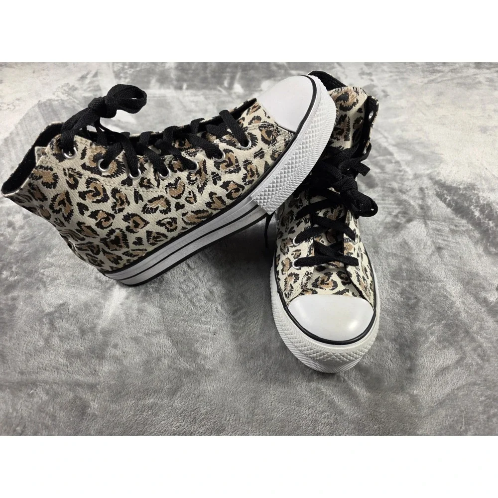 Converse Chuck Taylor All Star Leopard Print Platform High‎ Top Youth US 6 NWOB